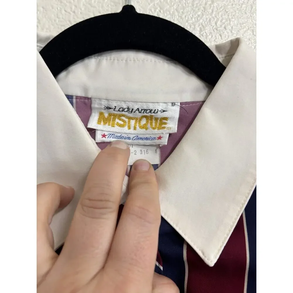 VTG Lady Arrow Size 16 Long Sleeve Button Down Made In USA Blouse Retro 70’s - Picture 5 of 8